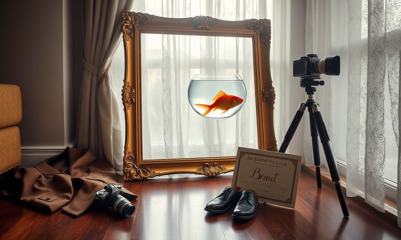 Hochzeitsfoto-Gold: Fotografin schickt Braut zum Goldfischglas