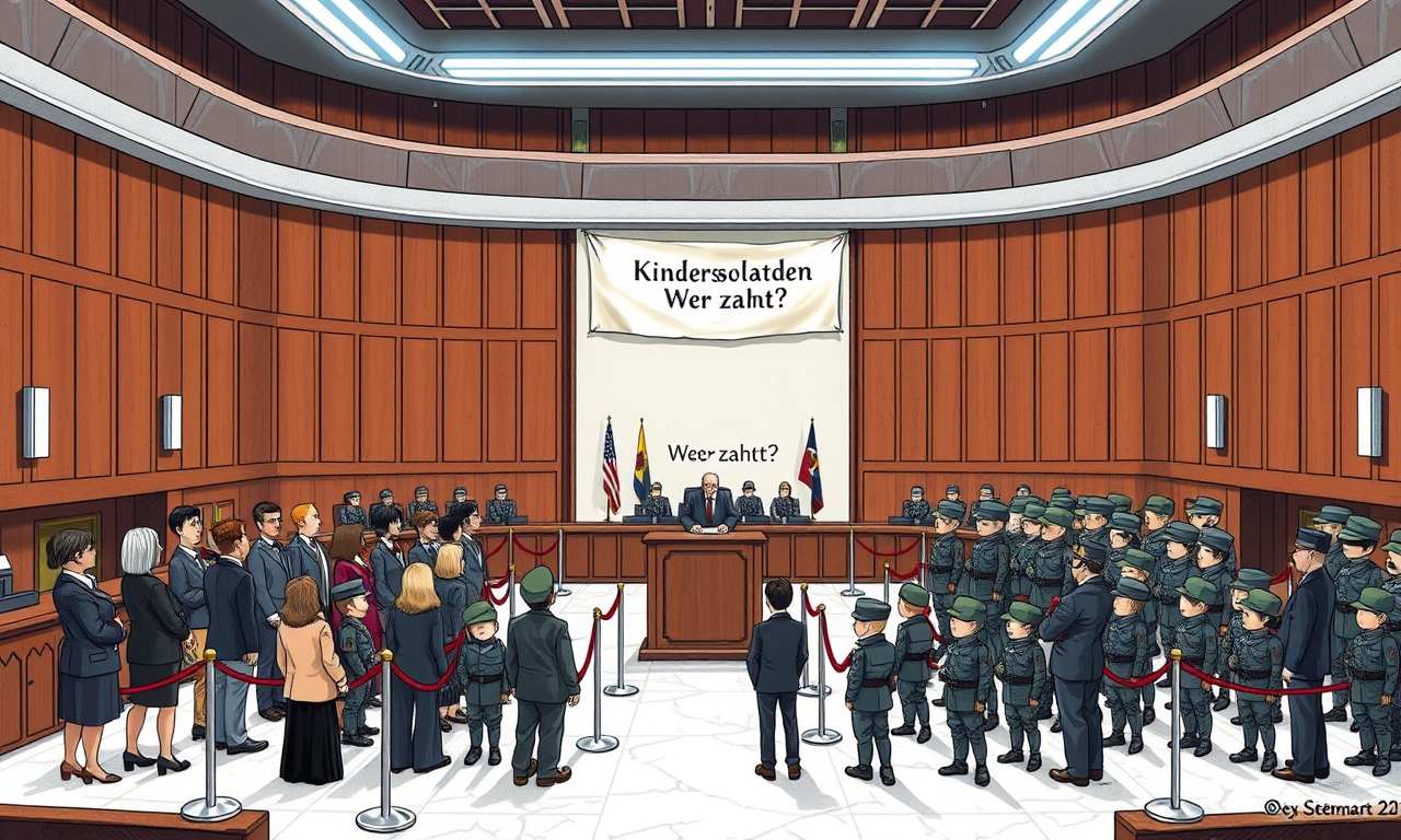 Kindergarten-Krieg: Eltern vor Landtag mit Kindersoldaten angerückt