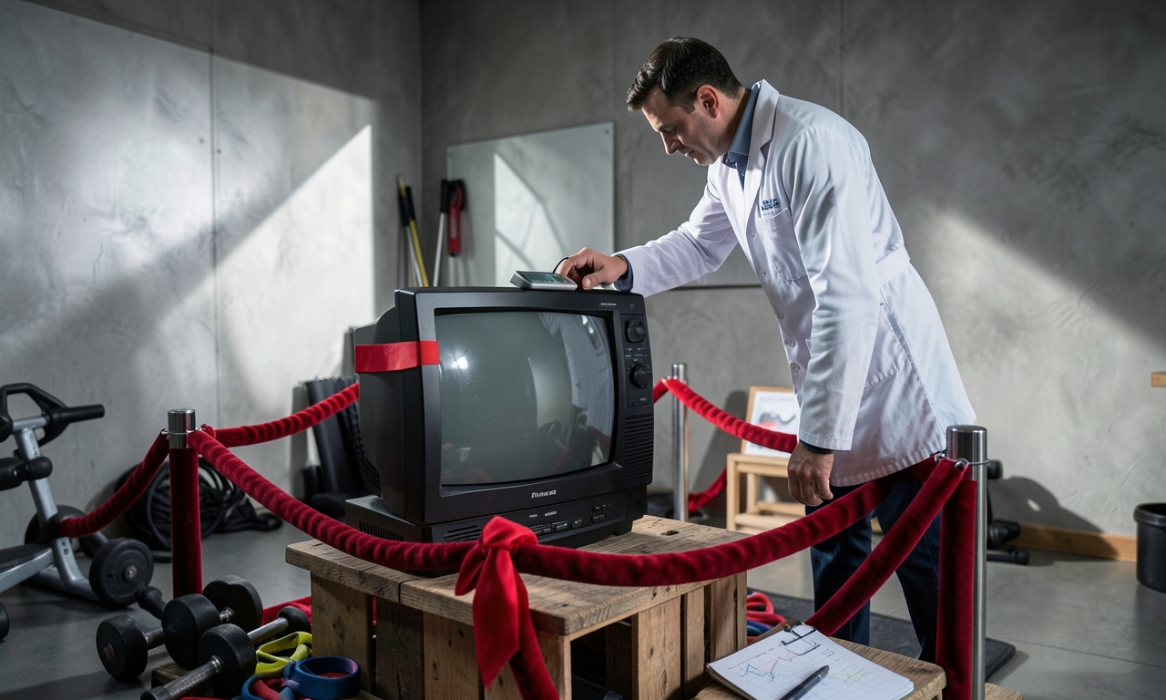 So verbessert man seine Muskeln: Einfach nur den Fernseher hochheben!