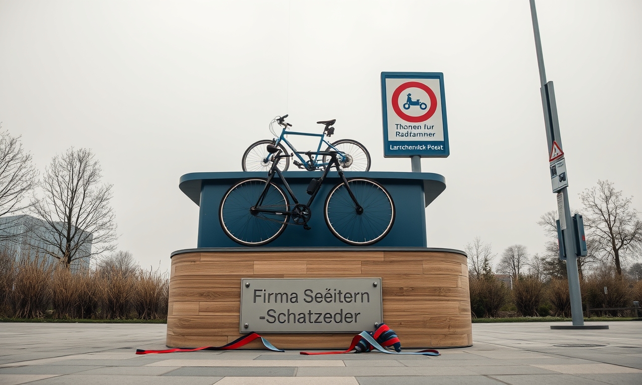 Thronen fuer Radfahrer: Die neuen Park-Bank-Podeste in Seitenstetten