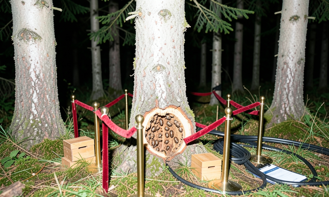 Der Wald sieht super aus. Der Käfer auch. Unter der Rinde leider weniger.