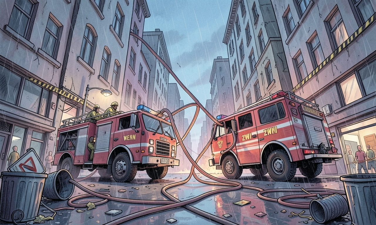 Wenn zwei Feuerwehren einen Schlauch löschen, ist das wohl die höchste Alarmstufe für Langeweile